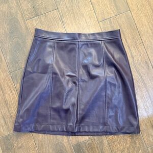 Elegant Purple Leather Skirt